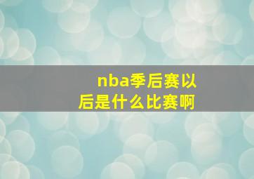 nba季后赛以后是什么比赛啊