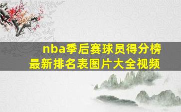 nba季后赛球员得分榜最新排名表图片大全视频