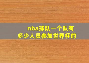 nba球队一个队有多少人员参加世界杯的