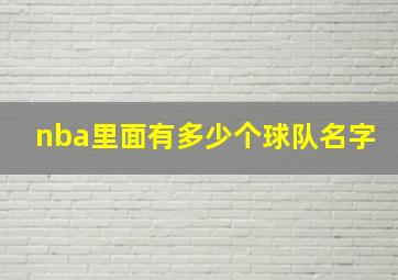 nba里面有多少个球队名字