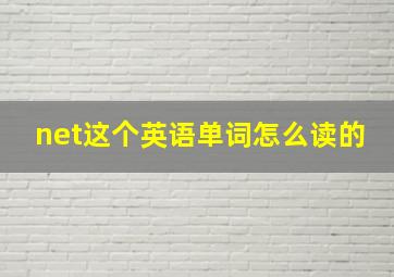 net这个英语单词怎么读的