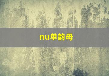 nu单韵母