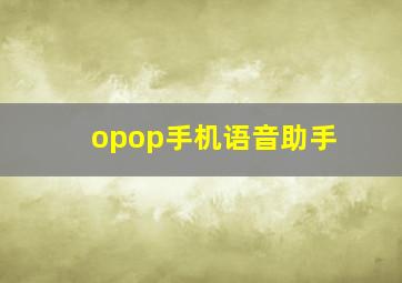 opop手机语音助手