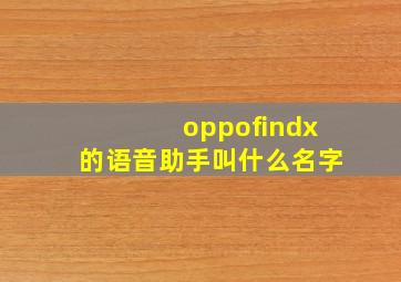 oppofindx的语音助手叫什么名字