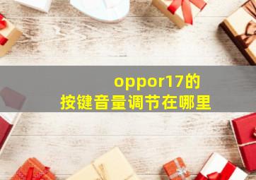 oppor17的按键音量调节在哪里