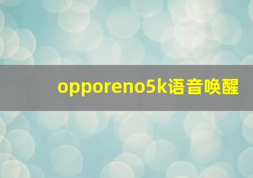 opporeno5k语音唤醒