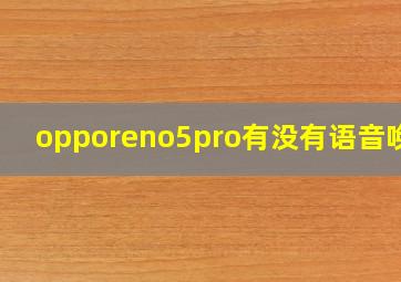 opporeno5pro有没有语音唤醒