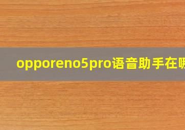 opporeno5pro语音助手在哪里