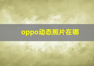 oppo动态照片在哪