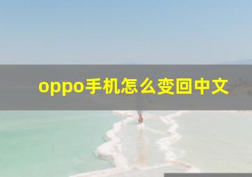 oppo手机怎么变回中文