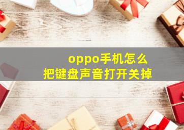 oppo手机怎么把键盘声音打开关掉