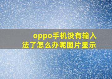 oppo手机没有输入法了怎么办呢图片显示