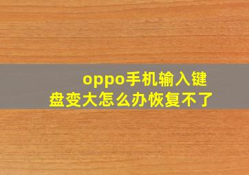 oppo手机输入键盘变大怎么办恢复不了