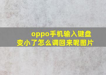 oppo手机输入键盘变小了怎么调回来呢图片