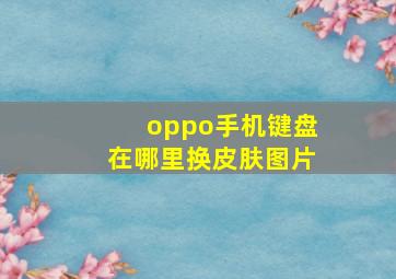 oppo手机键盘在哪里换皮肤图片