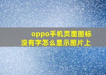 oppo手机页面图标没有字怎么显示图片上