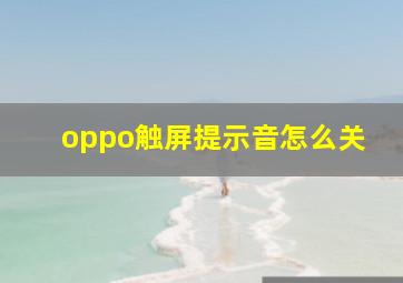 oppo触屏提示音怎么关