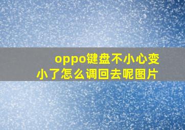 oppo键盘不小心变小了怎么调回去呢图片