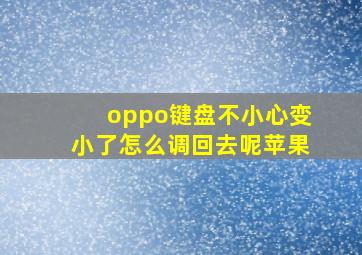 oppo键盘不小心变小了怎么调回去呢苹果