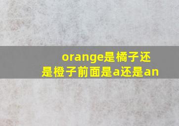 orange是橘子还是橙子前面是a还是an