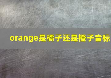 orange是橘子还是橙子音标