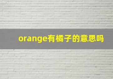 orange有橘子的意思吗