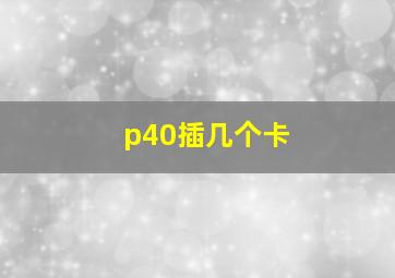 p40插几个卡