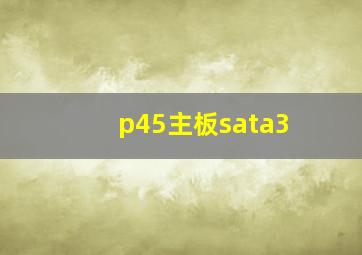 p45主板sata3