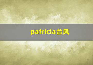 patricia台风