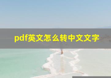 pdf英文怎么转中文文字