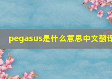 pegasus是什么意思中文翻译