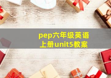 pep六年级英语上册unit5教案