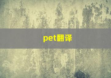 pet翻译