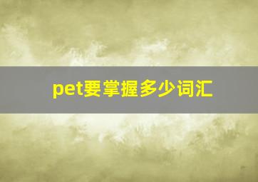 pet要掌握多少词汇