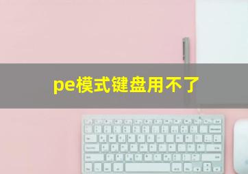 pe模式键盘用不了