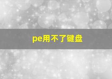 pe用不了键盘