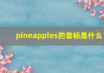 pineapples的音标是什么