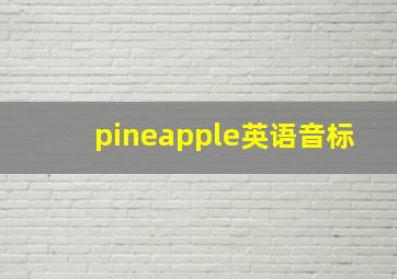 pineapple英语音标