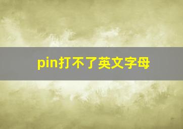 pin打不了英文字母