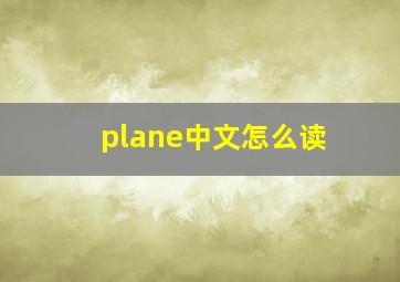 plane中文怎么读