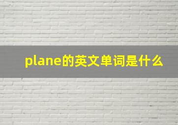 plane的英文单词是什么