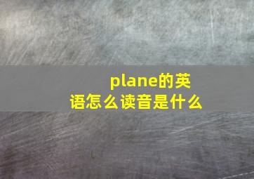 plane的英语怎么读音是什么