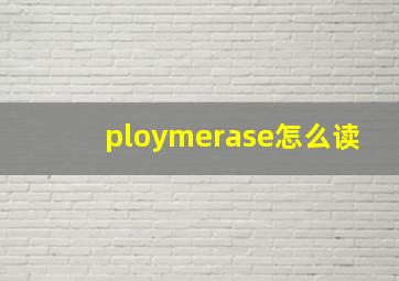 ploymerase怎么读