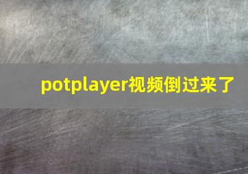 potplayer视频倒过来了