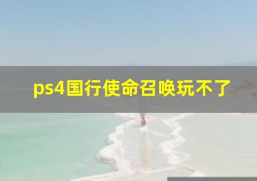 ps4国行使命召唤玩不了