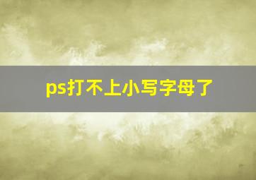 ps打不上小写字母了