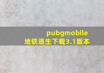 pubgmobile地铁逃生下载3.1版本