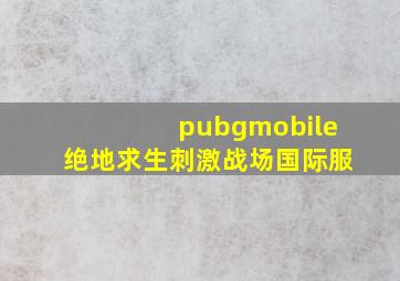 pubgmobile绝地求生刺激战场国际服