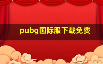 pubg国际服下载免费