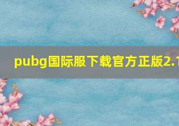 pubg国际服下载官方正版2.1